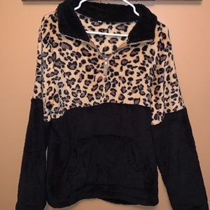 Leopard Sherpa Pullover